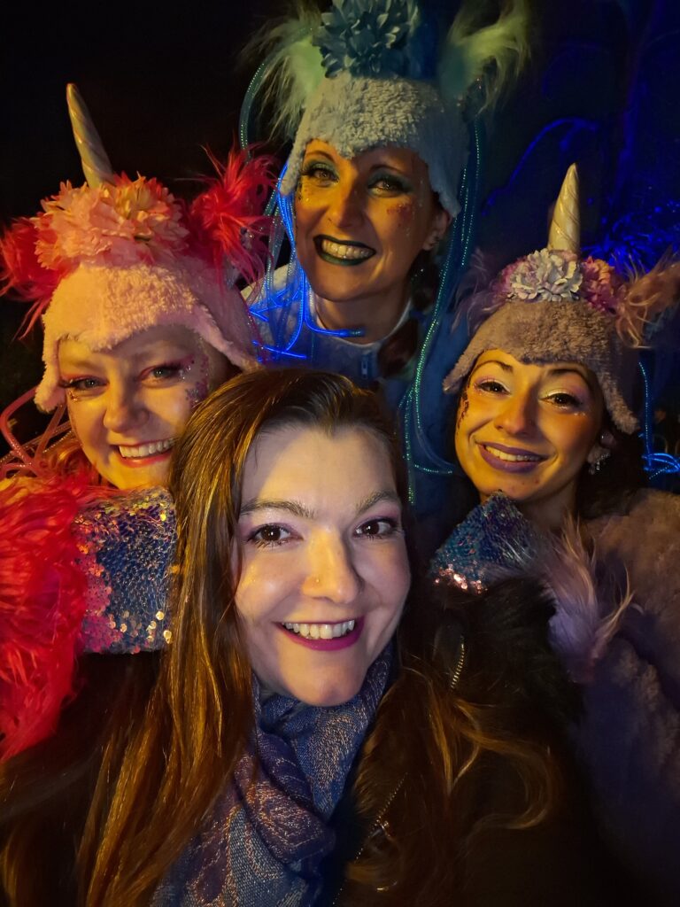 trio of unicorns with guest
