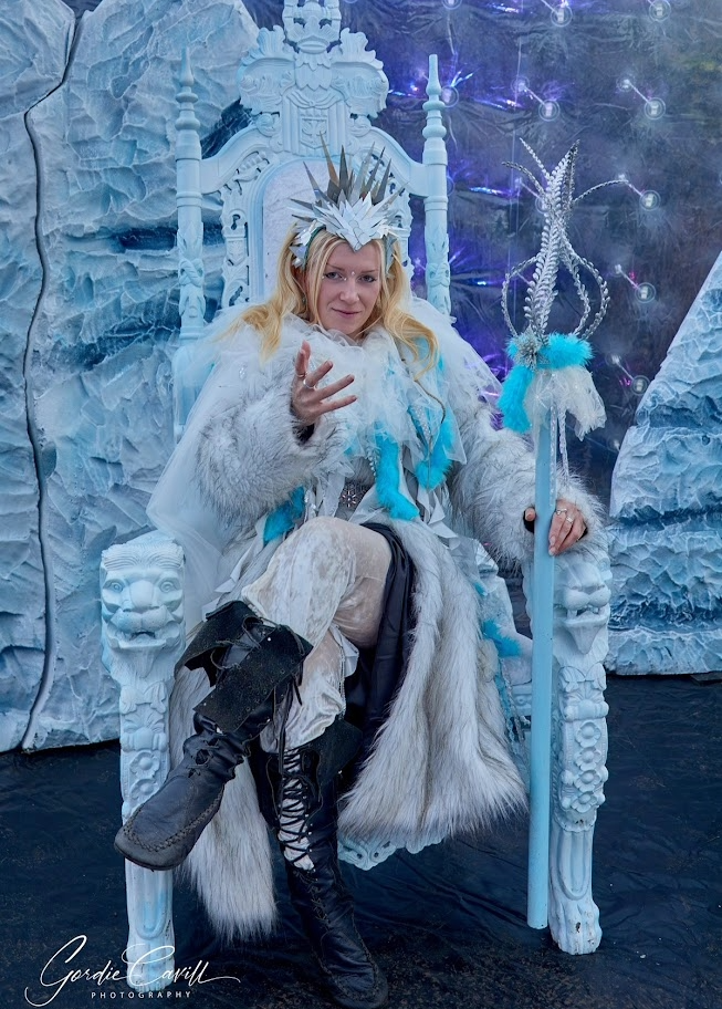 ice snow queen on her thrown